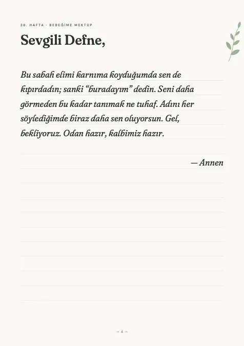 Sample page: A letter from Mum (Sage Garden)